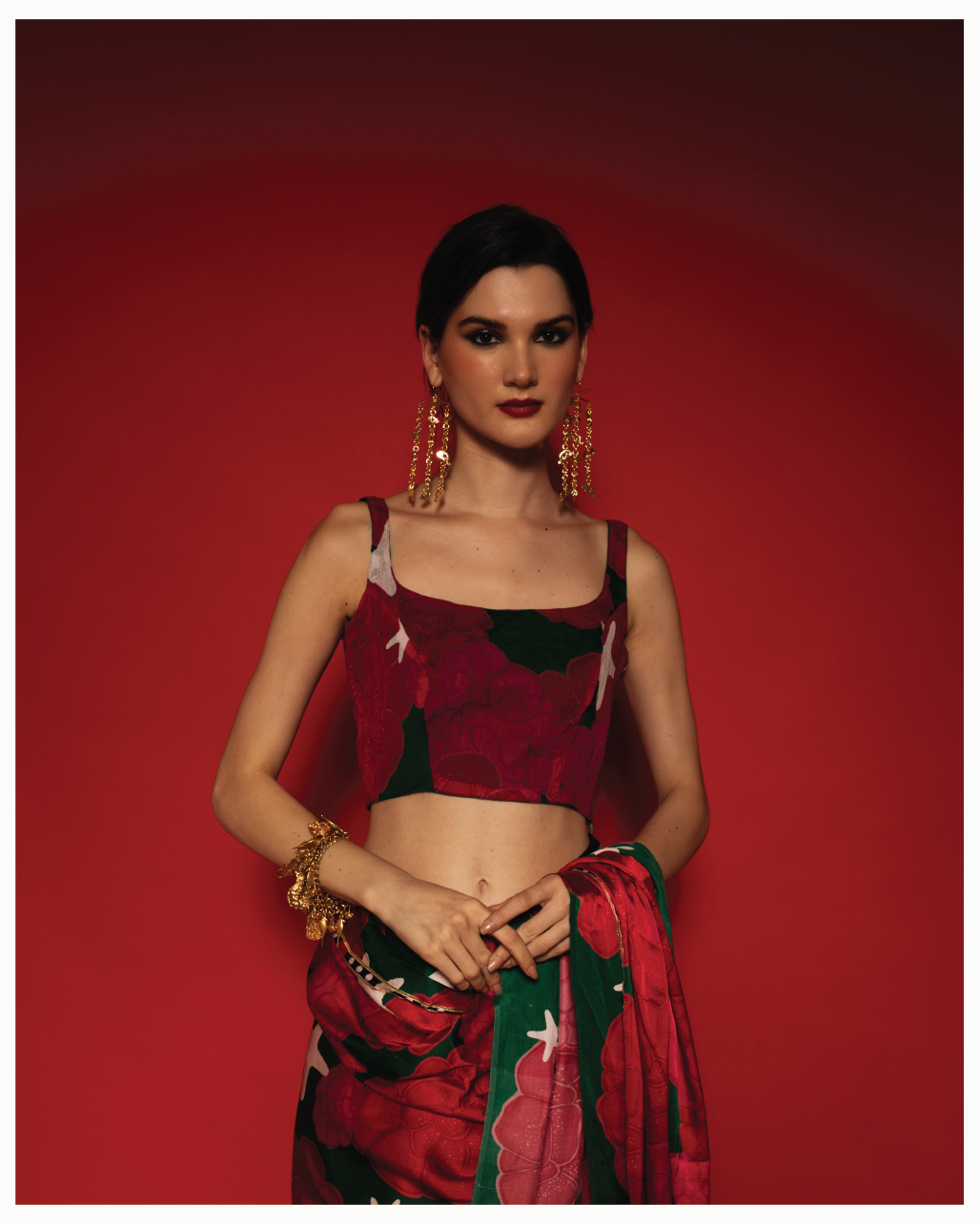 Paneer Rose Tank Blouse Top