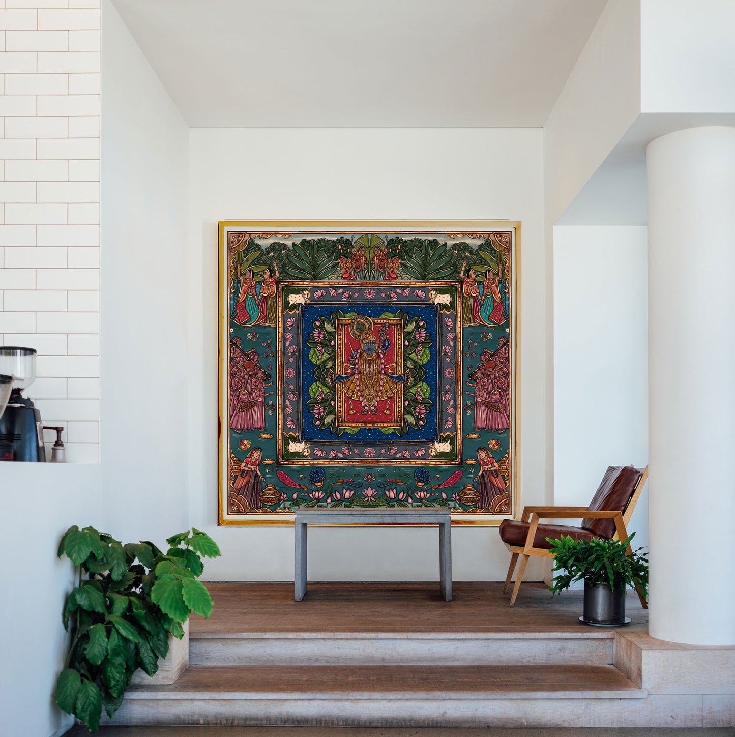 Krishna in Pichhwai Style 4ft x 4ft