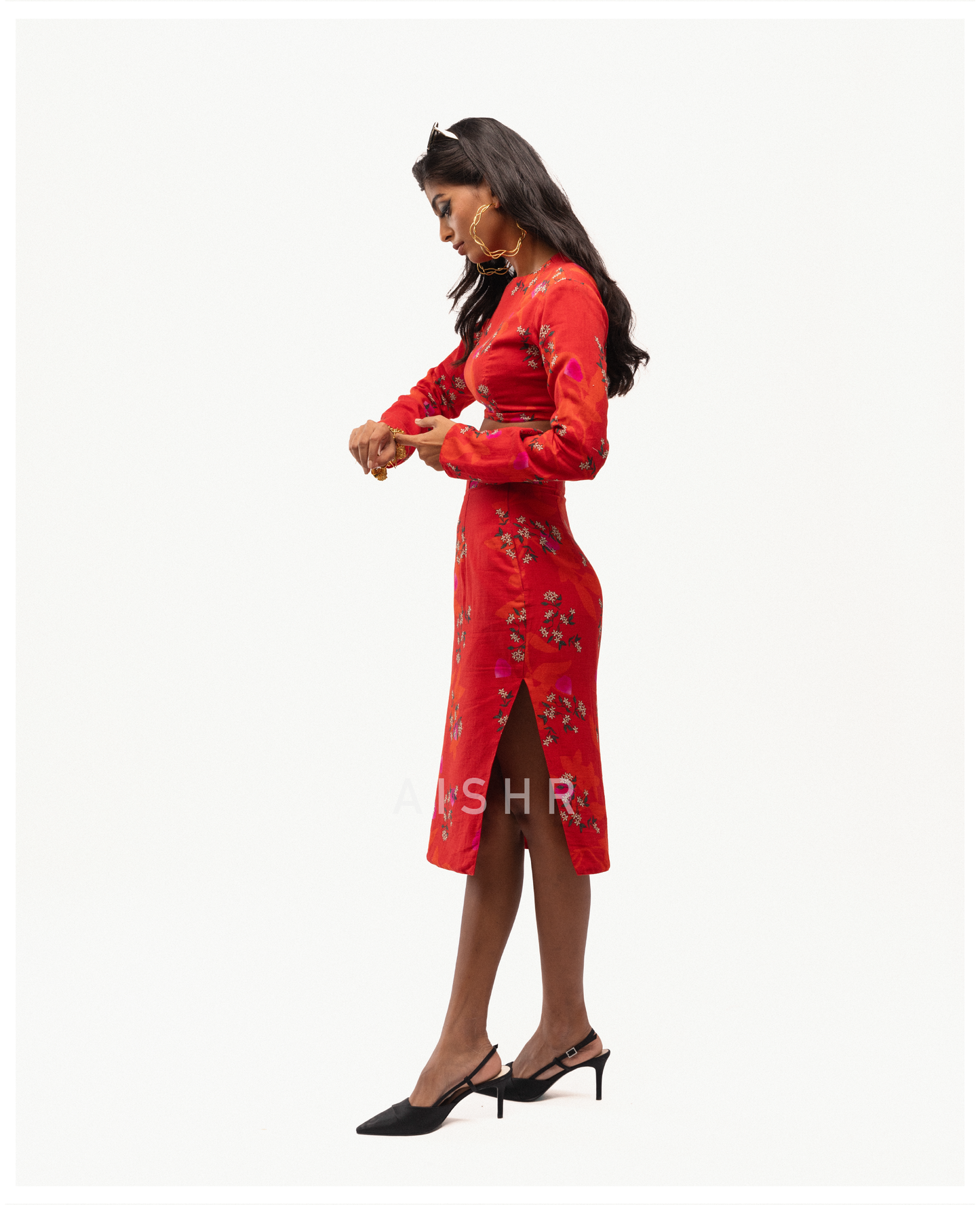 Red Jasmine Skirt Set