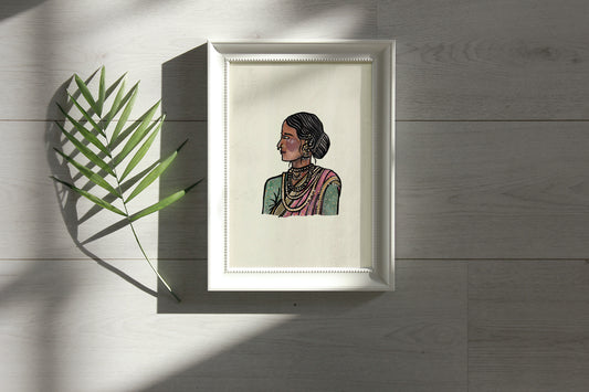 India in Saree Artwork by Aishr - Print 3