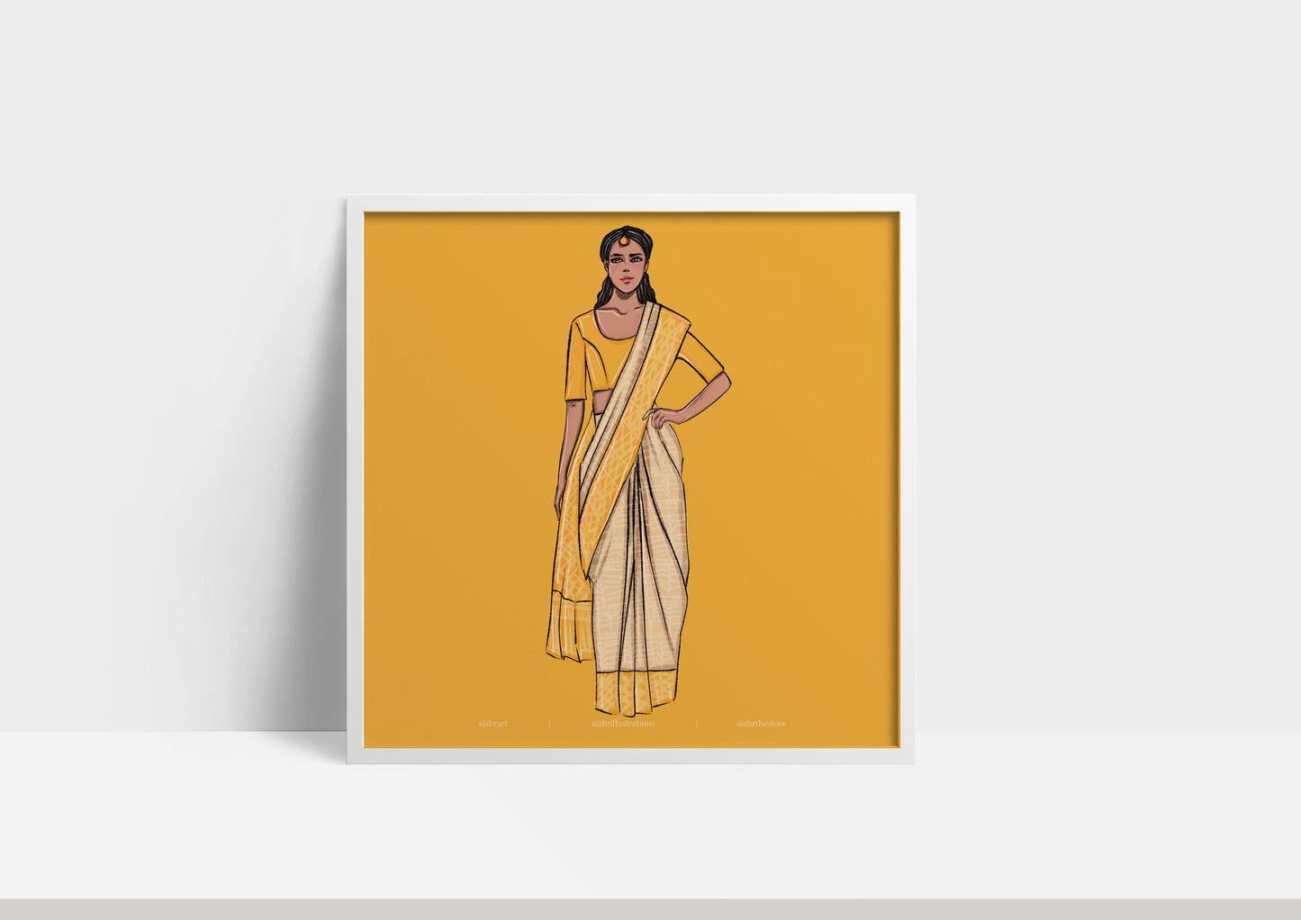 Woman in Saree - Golden Yellow