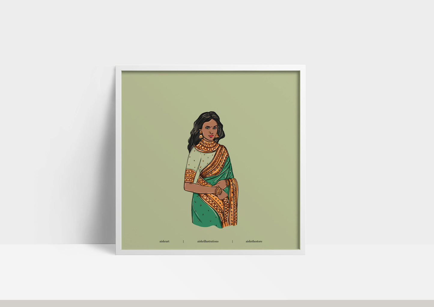 Woman in Saree - Green