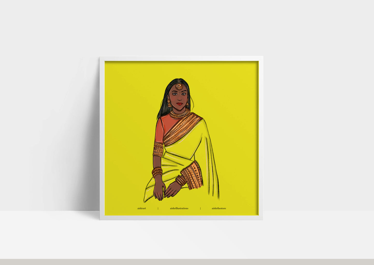 Woman in Saree - Lemon