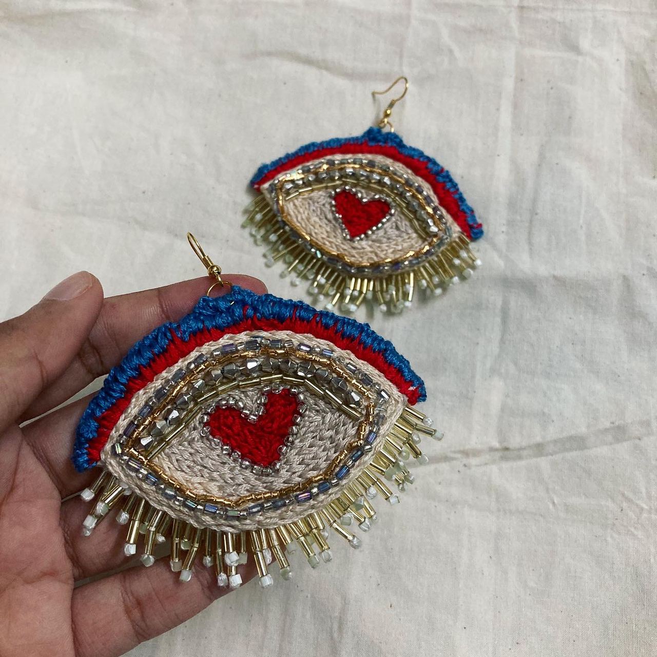 Heart Eye Earrings