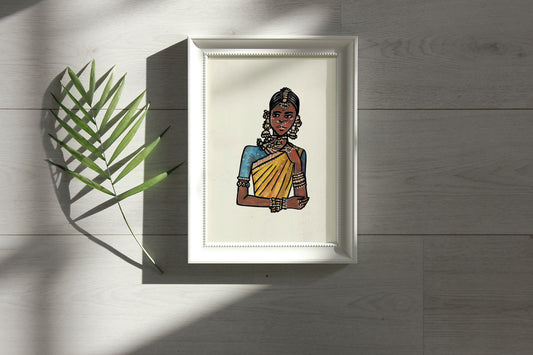 India in Saree Artwork by Aishr - Print 4